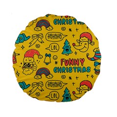 Colorful-funny-christmas-pattern Cool Ho Ho Ho Lol Standard 15  Premium Round Cushions by Amaryn4rt
