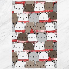 Cute Adorable Bear Merry Christmas Happy New Year Cartoon Doodle Seamless Pattern Canvas 24  X 36  by Amaryn4rt