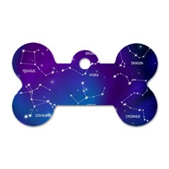 Realistic-night-sky-poster-with-constellations Dog Tag Bone (two Sides) by Amaryn4rt