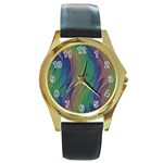 Texture-abstract-background Round Gold Metal Watch Front