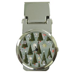 Christmas Trees Pattern Wallpaper Money Clip Watches by Pakjumat