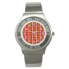 Festive Pattern Christmas Holiday Stainless Steel Watch by Pakjumat