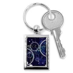 Continents Stars Networks Internet Key Chain (rectangle) by Pakjumat