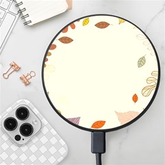 Autumn Border Frame Background Wireless Fast Charger(black) by Pakjumat