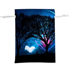 Trees Surreal Universe Silhouette Lightweight Drawstring Pouch (xl) by Pakjumat