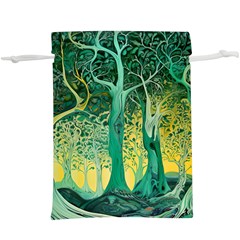 Nature Trees Forest Mystical Forest Jungle Lightweight Drawstring Pouch (xl) by Pakjumat