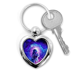 The Cosmonaut Galaxy Art Space Astronaut Key Chain (heart) by Pakjumat
