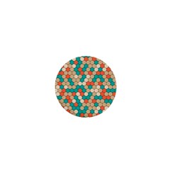 Multicolored Honeycomb Colorful Abstract Geometry 1  Mini Buttons by Pakjumat