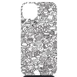 Food Doodle Pattern iPhone 14 Plus Black UV Print Case Front