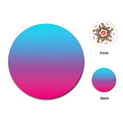 Blue Pink Purple Playing Cards Single Design (round) by Dutashop