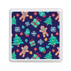 Christmas Texture New Year Background Trees Retro Pattern Memory Card Reader (square) by Sarkoni