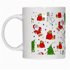 Christmas Santa Pattern Tree White Mug by Sarkoni