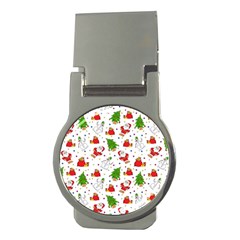 Christmas Santa Pattern Tree Money Clips (round)  by Sarkoni