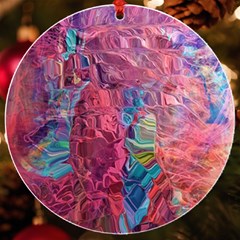 Blend 10-11 Liquify I Vibrance Uv Print Acrylic Ornament Round by kaleidomarblingart