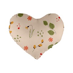 Spring Art Floral Pattern Design Standard 16  Premium Flano Heart Shape Cushions by Sarkoni