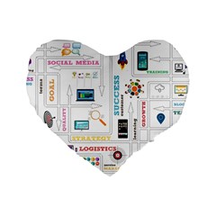 Illustrations Startup Business Organization Standard 16  Premium Flano Heart Shape Cushions by Sarkoni