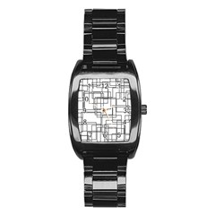Structure Pattern Network Stainless Steel Barrel Watch by Amaryn4rt