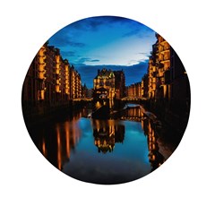 Hamburg City Blue Hour Night Mini Round Pill Box (pack Of 3) by Amaryn4rt