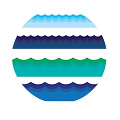 Water Border Water Waves Ocean Sea Mini Round Pill Box (pack Of 5) by Amaryn4rt