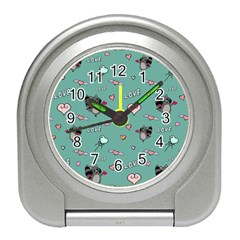Raccoon Love Texture Seamless Travel Alarm Clock by Ravend