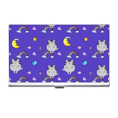 Cat Texture Pattern Seamless Rainbow Business Card Holder by Ravend