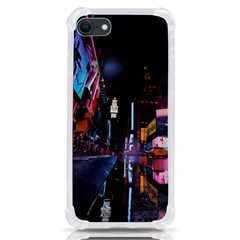 Roadway Surrounded Building During Nighttime Iphone Se by Modalart