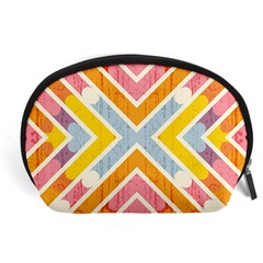 Line Pattern Cross Print Repeat Accessory Pouch (large) by Amaryn4rt