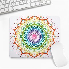 Mandala Pattern Rainbow Pride Large Mousepad by Vaneshop