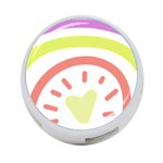 Rainbow Boho Colors Pastel Heart 4-Port USB Hub (One Side) Front