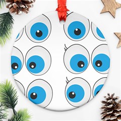 Eyes Comic Cartoon Fun Funny Toon Ornament (round) by Ndabl3x