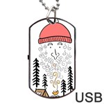 Santa Claus Cabin Hut Campfire Dog Tag USB Flash (Two Sides) Back
