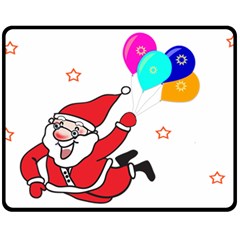 Nicholas Santa Claus Balloons Stars Two Sides Fleece Blanket (medium) by Ndabl3x