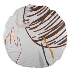 Abstract Hand Vine Lines Drawing Large 18  Premium Flano Round Cushions by Ndabl3x