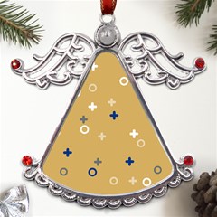 Cross Circles White Circles Metal Angel With Crystal Ornament by Grandong