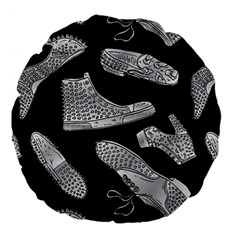 Pattern Shiny Shoes Large 18  Premium Flano Round Cushions by Ndabl3x