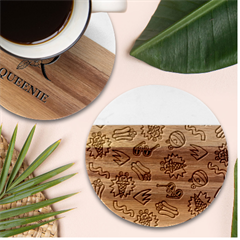 Pattern Adweek Summer Marble Wood Coaster (round) by Ndabl3x