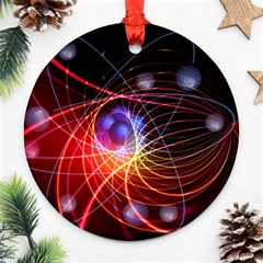 Physics Quantum Physics Particles Round Ornament (two Sides) by Sarkoni
