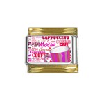 Coffee Cup Lettering Coffee Cup Gold Trim Italian Charm (9mm) Front
