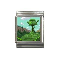 Adventure Time Cartoon Green Color Nature  Sky Italian Charm (13mm) by Sarkoni