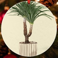 Tree Vector Art In A Flower Pot Uv Print Acrylic Ornament Round by Sarkoni