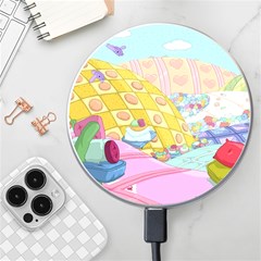 Pillows And Vegetable Field Illustration Adventure Time Cartoon Wireless Fast Charger(white) by Sarkoni