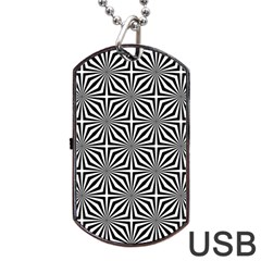 Background Pattern Halftone Black White Dog Tag Usb Flash (two Sides) by Pakjumat
