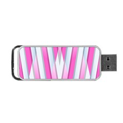 Geometric 3d Design Pattern Pink Portable Usb Flash (one Side) by Apen