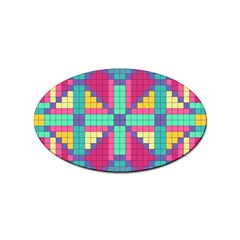 Checkerboard Squares Abstract Texture Patterns Sticker Oval (100 Pack) by Apen