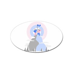Achievement Success Mountain Clouds Sticker Oval (10 Pack) by Modalart