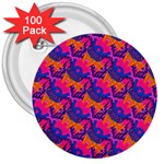 Purple Blue Abstract Pattern 3  Buttons (100 pack)  Front