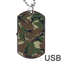 Camouflage Pattern Fabric Dog Tag Usb Flash (two Sides) by Bedest