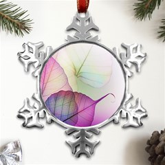 Leaf Desenho Micro Metal Small Snowflake Ornament by Bedest