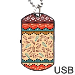 Ethnic-tribal-pattern-background Dog Tag Usb Flash (two Sides) by Apen