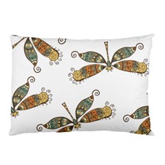 Pattern Dragonfly Background Pillow Case by Ravend